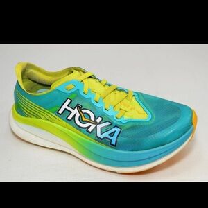 Hoka Athletic Shoes in Blue and Yellow